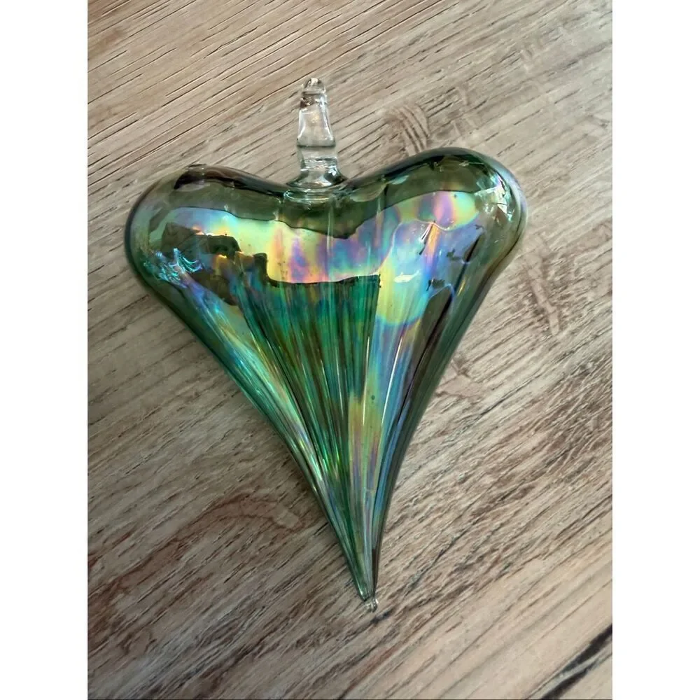 handblown glass heart ornament bundle of 4